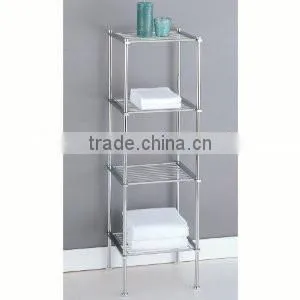Icegreen Stylish Chrome Plated 4-Tier Bathroom Shelf Rack