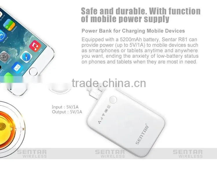 Built-in 5200mAh Li-ion Battery With Power Bank Function 3G Wifi Router