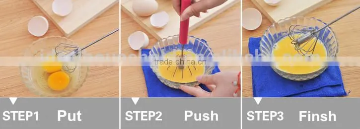 Stainless steel miracle whisk tools rotating egg whisk egg beater frother milk