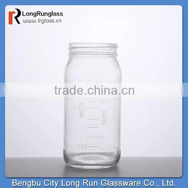 LongRun wholesale 1L square measure transparent milk glass jar