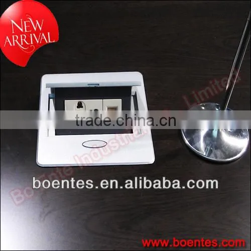 Desktop Hydraulic Pop Up AV Socket with Bottom Interface for Conference Audio-Visual Solutions