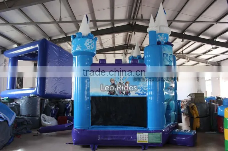 Frozen castle bounce house five in one combo, kids amusement park