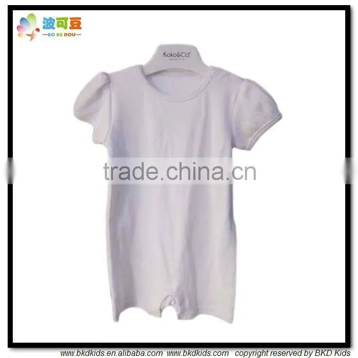 BKD cotton plain baby romper white baby romper baby romper blank