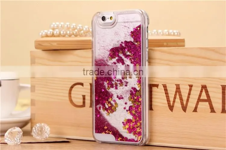 Glitter Stars Quicksand Design PC Case for IPhone 6 /6s /6 plus