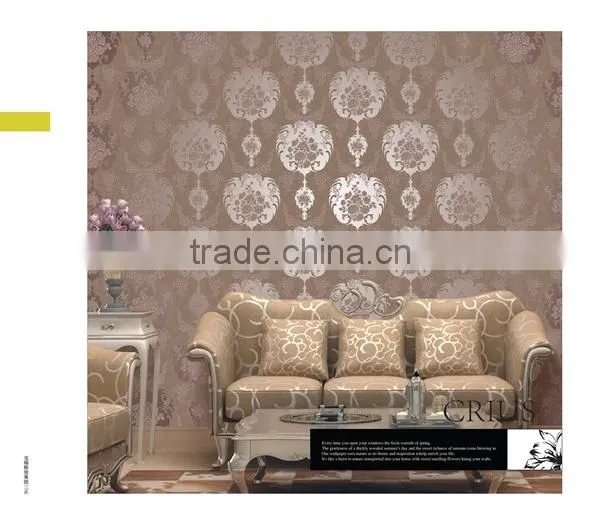Damask Design 3D Effect Wallpaper for Apartment