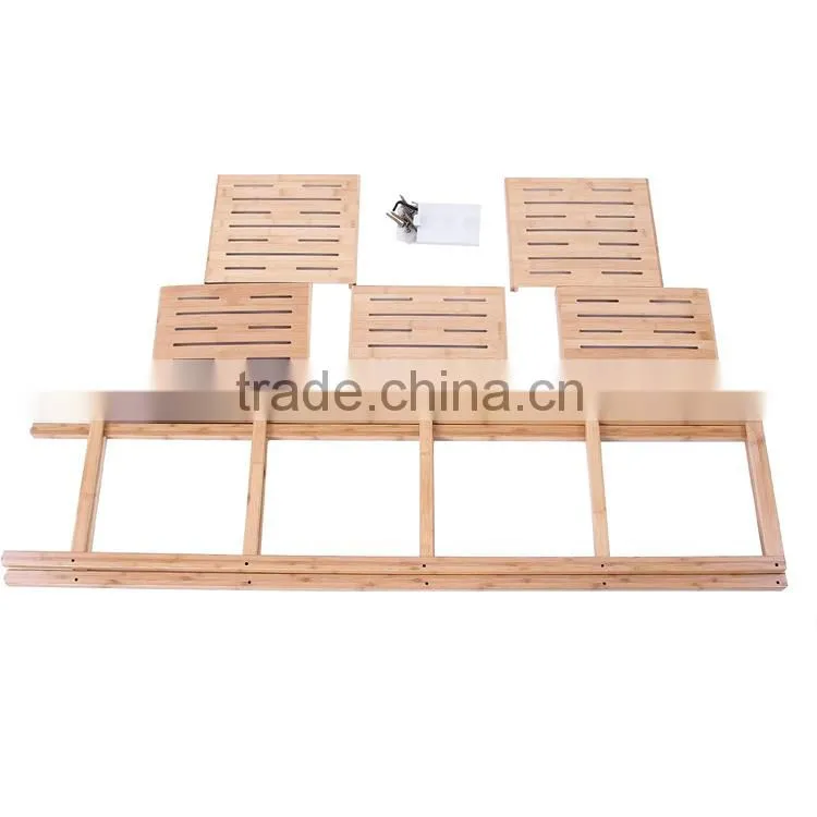 Bamboo Bathroom Tower 5-Shelf Towel Storage Standing Rack Shelving