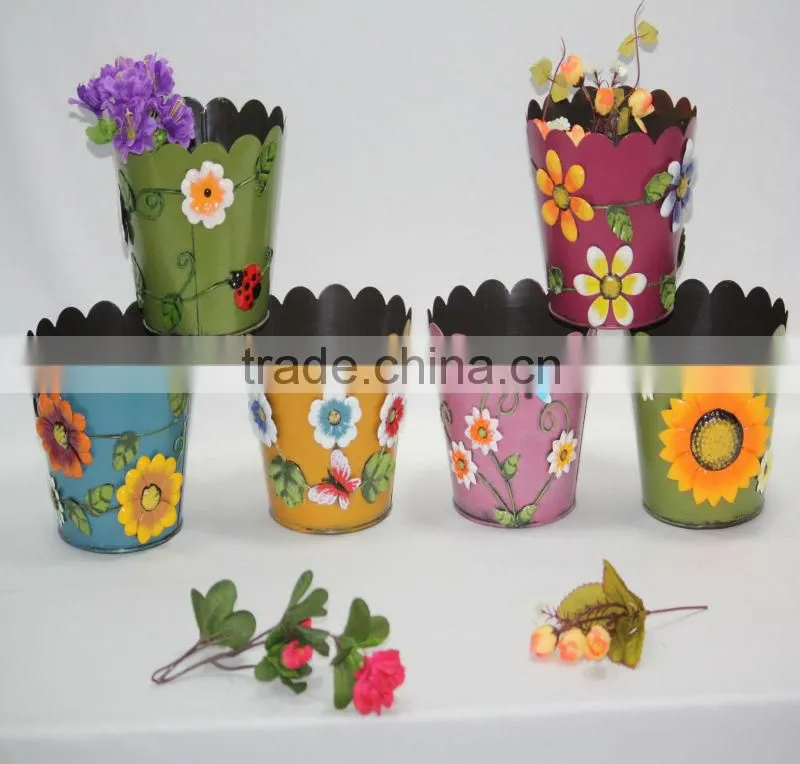 2014 new metal flower pot for gardening