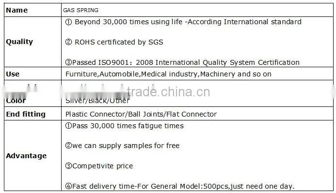 hot selling controllable locking compression gas spring (ISO9001:2008)