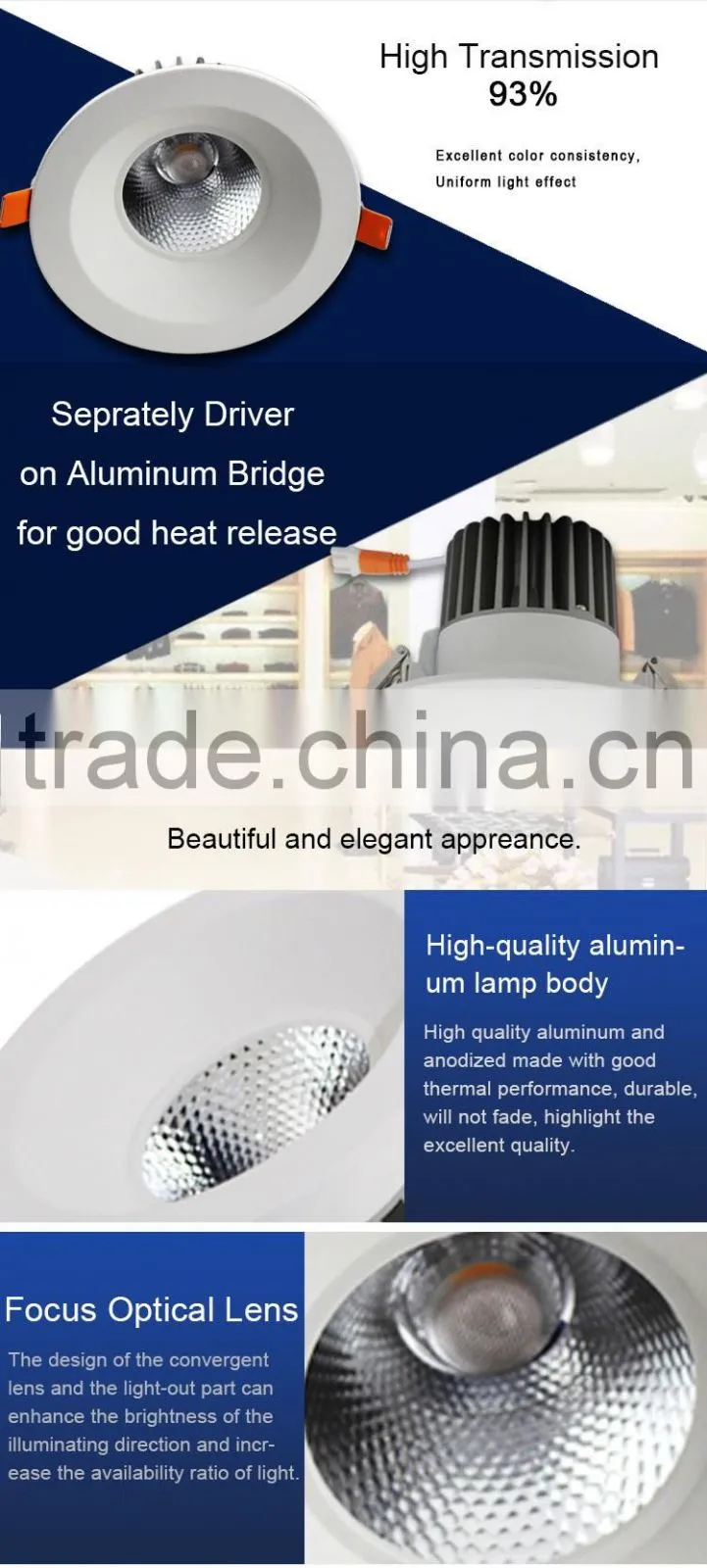 Short Time Delivery IP44 15w cob led downlight