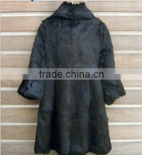 High QualityKorean Style Fur Coat Women Real Rabbit Fur Jacket
