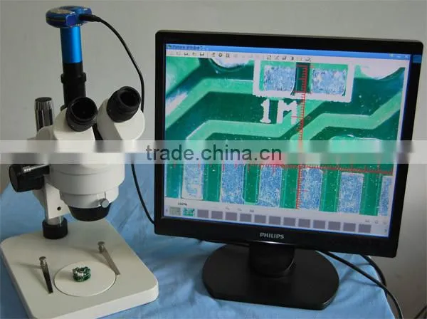 Computerized digital microscope camera replace optics eyepiece for screen alive image viewing under control of imaging software