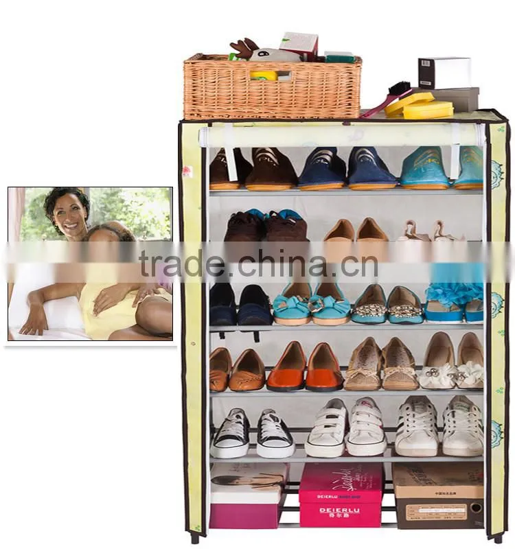 6 Tiers Shoes Storage Organiser Housekeeping Cloth Shoe Rack (36 Pairs)
