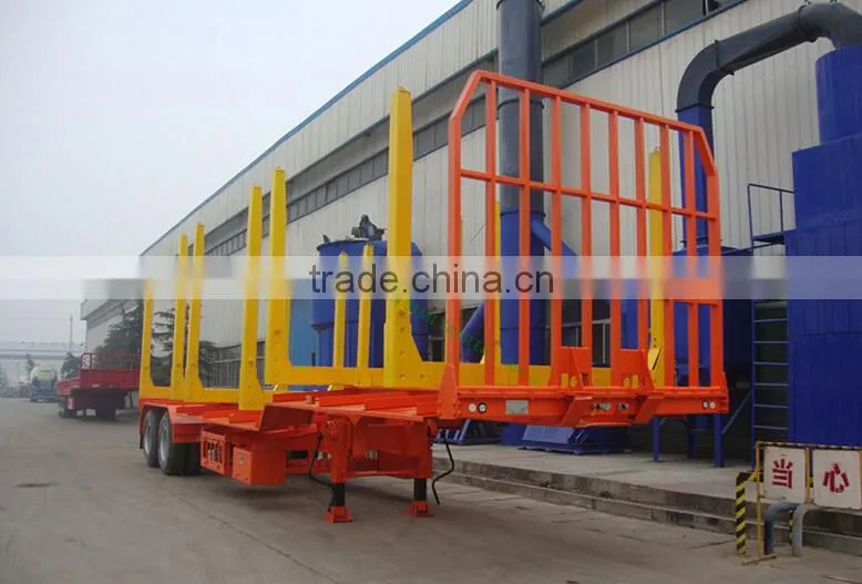 China High quality trailer manufacturer 3 axle wood log trailer with side bar