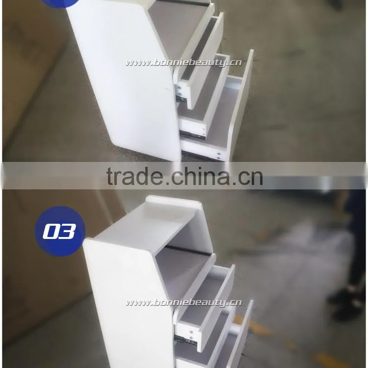 White wooden beauty salon drawer trolley BN-T103