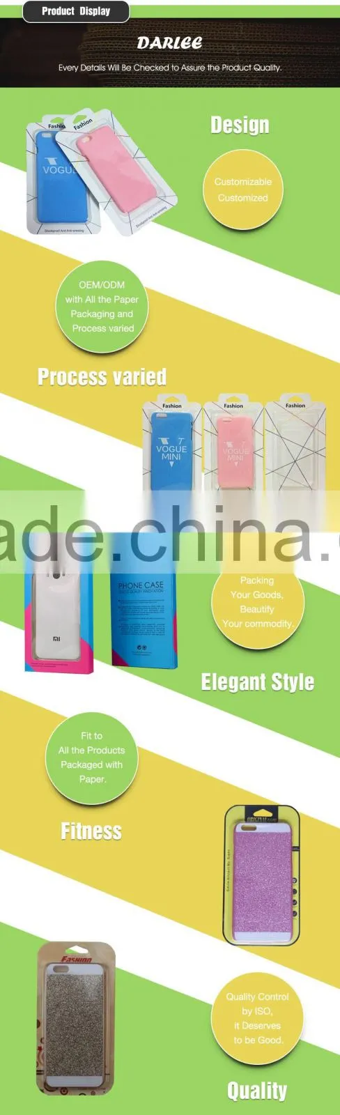 Cheap price new design cell phone case packaging with pvc window