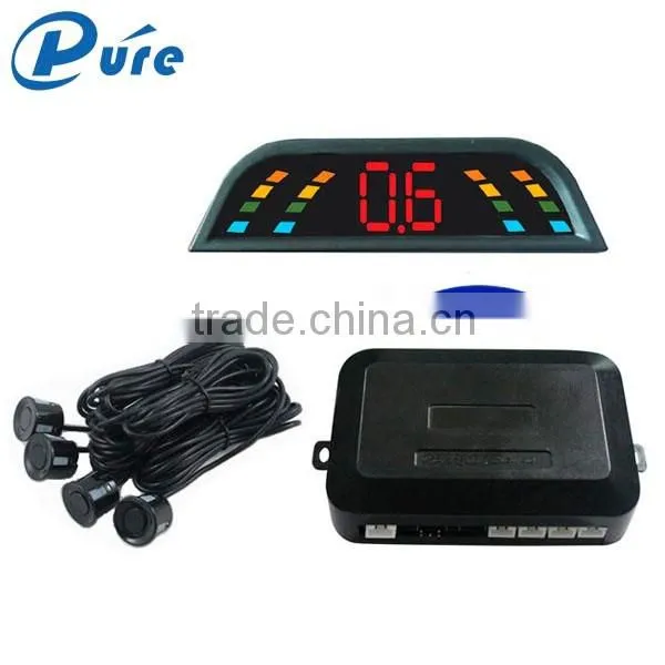 2016 new 4 sensors wireless parking sensor numeral and color led display car reverse backup radar system