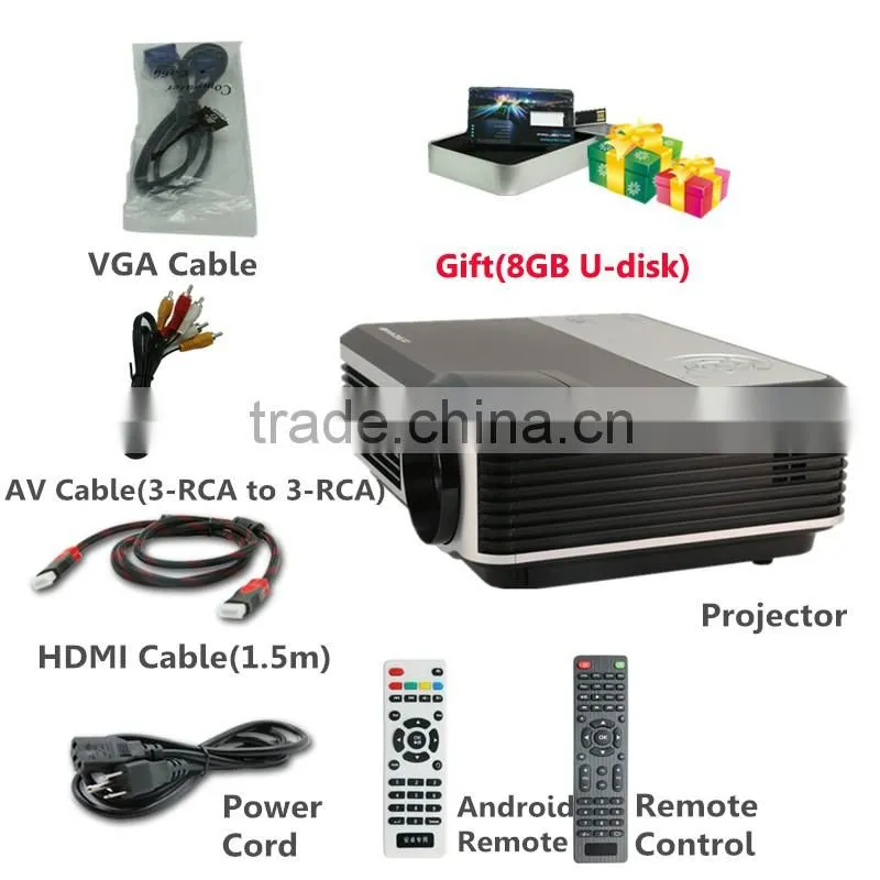 Android Wifi 3800lumen HD 1080P LED Projector with HDMI TV USB VGA Video port