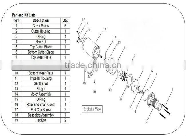 12v high flow macerator pump, sewage pump