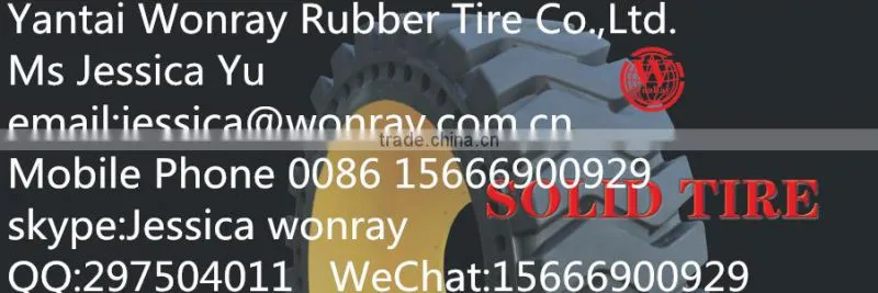 china supplier solid rubber 355/65-15 forklift tire for forklift