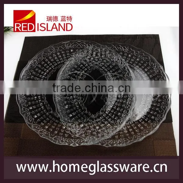 VINTAGE CLEAR embossed GLASS DESSERT PLATES Trustworthy