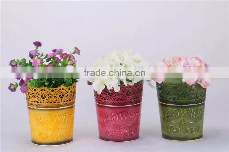 nanning factory bulk distressed rustic rectangular stackable garden yard recycled metal planters