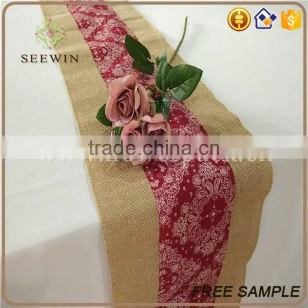 2016 high quality jute lace dining table runners