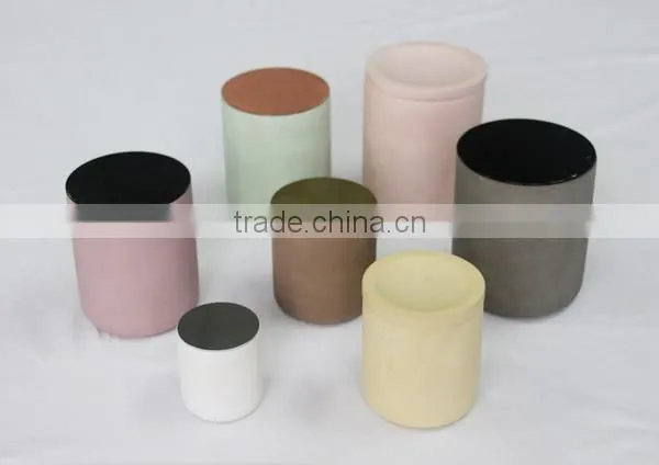Cermaic jars for bath salts marble cement skin care containers with wood lids