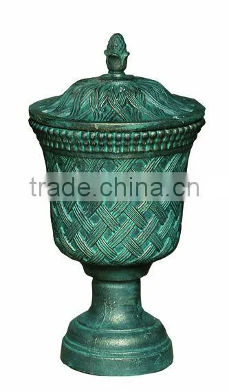 Alibaba assurance antique cast iron garden urns HS-P-375