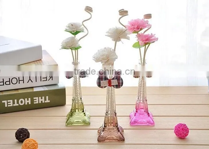gradient color eiffel tower purple glass vase for home decoration