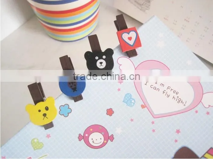 wooden memo clip