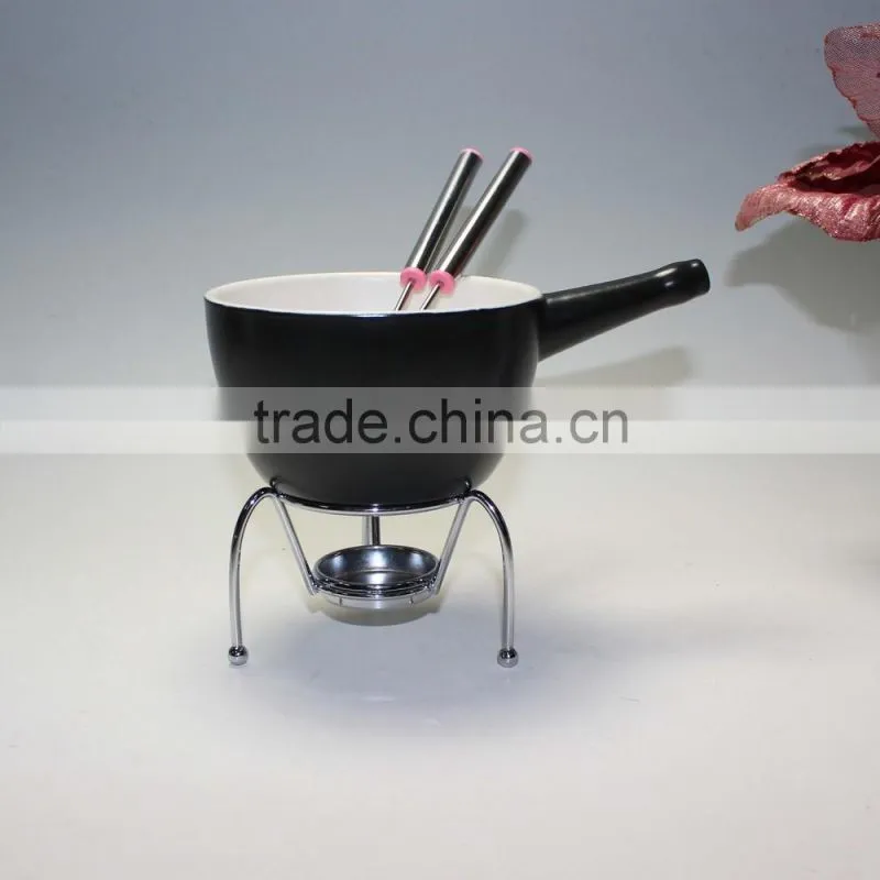 Chocolate Fondue Set with Metal Base