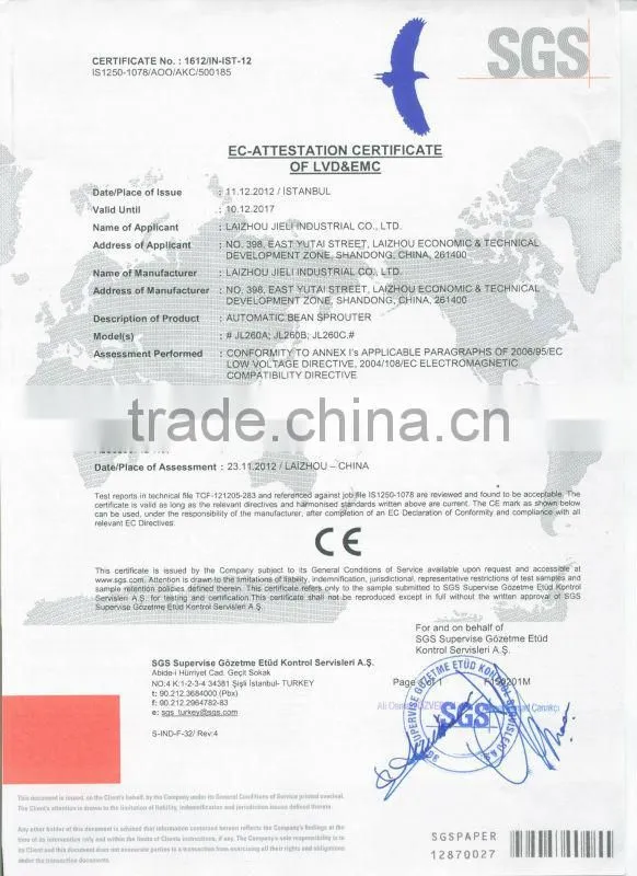 Automatic Bean Sprout Machine-Manufacturer /CE Certificate