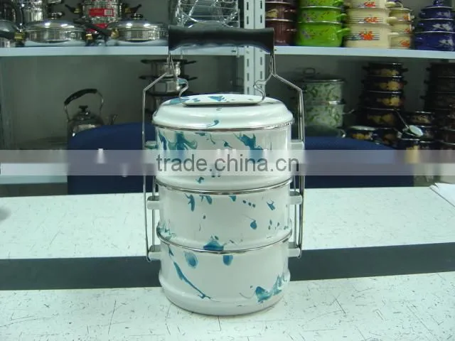 14-20cm 2pcs 3pcs 4pcs set portable enamel lunch box food tiffin carrier
