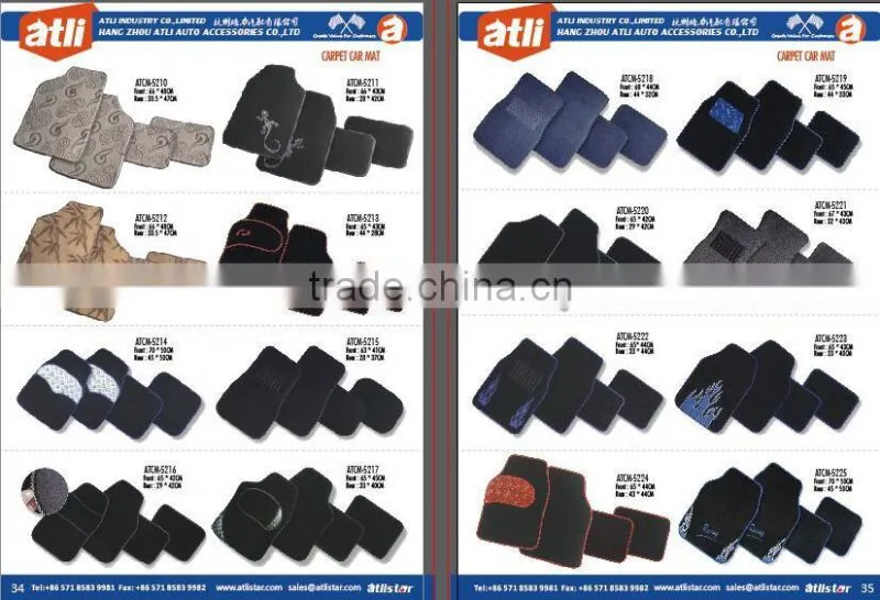 high quality anti-slip black carpet car foot mats for special cars