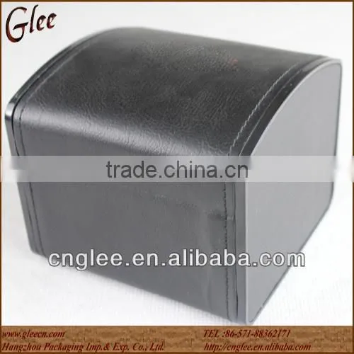 Classic black PU leather single watch box for wholesale