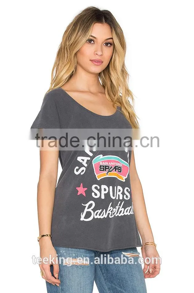 wholesale custom organic cotton printed t shirt women