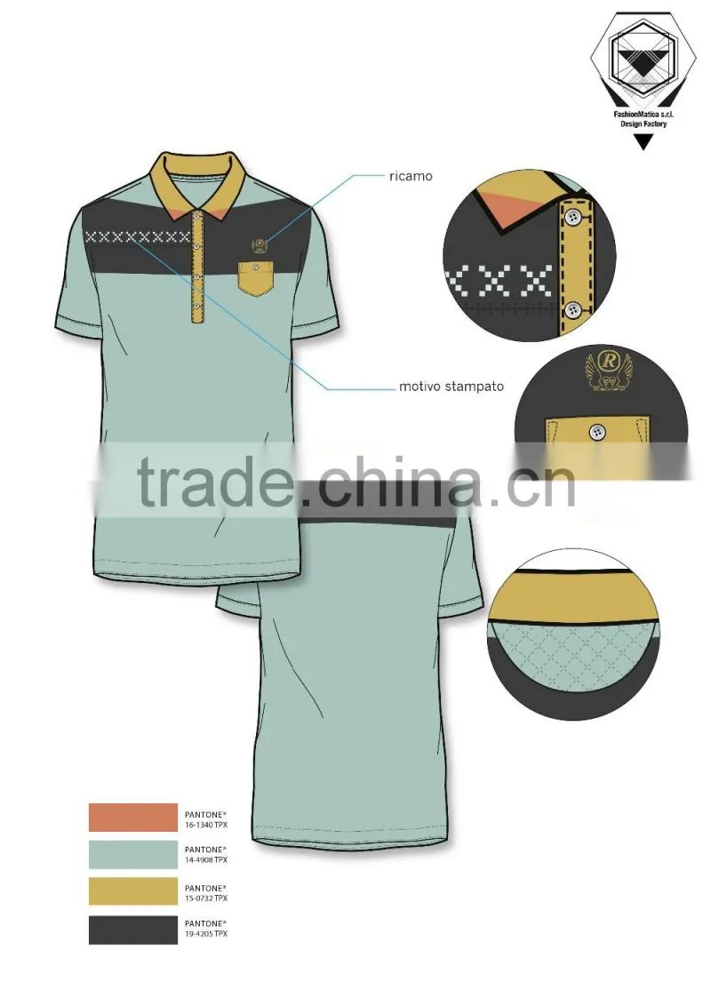 Cool design contrast color polo shirts