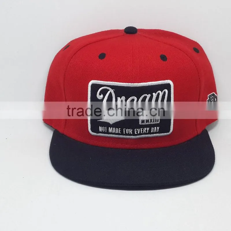 snapback cap ,cheap custom embroidery flat brim snapback cap