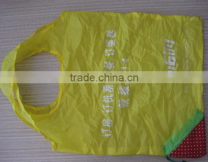 Custom 190T polyester tote promotional gift starwberry shopping bag