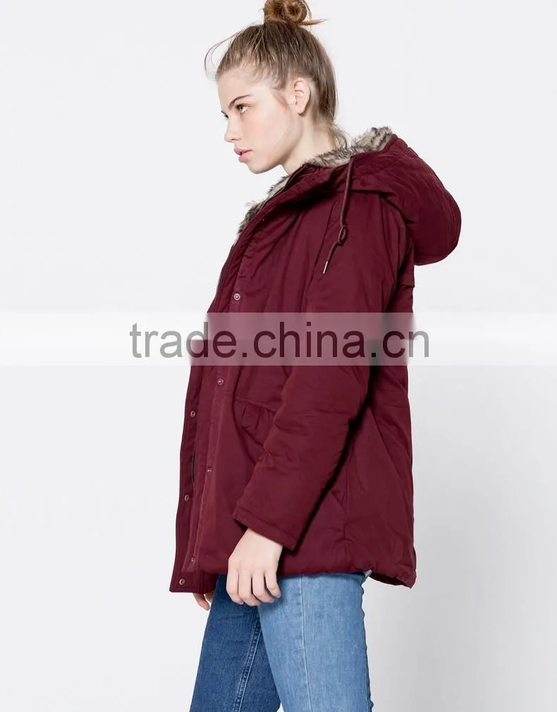Custom warm fur-collar jacket winter coat skiing jacket Women parka jacket