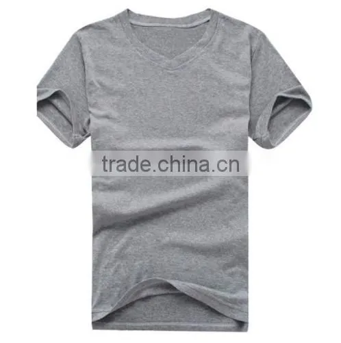 2016 New Men High-elastic Short Sleeve V Neck Tight Cotton t shirt