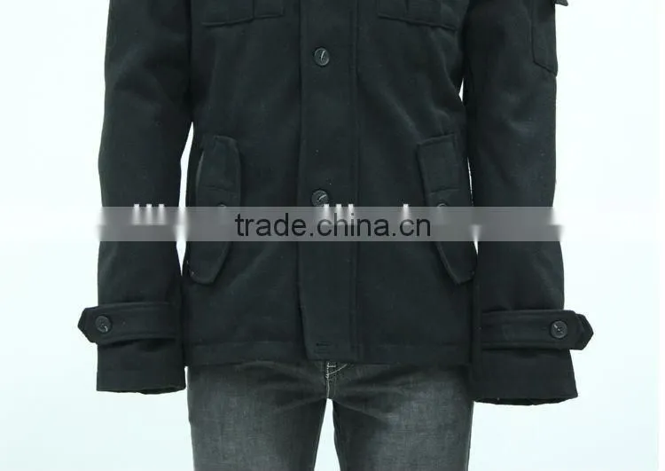 ALIKE men's fake wool plain windbreaker