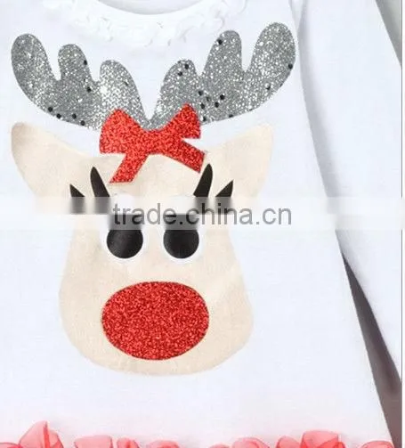 Mix color Reindeer Ruffle Dress - Infant, Toddler & Girls