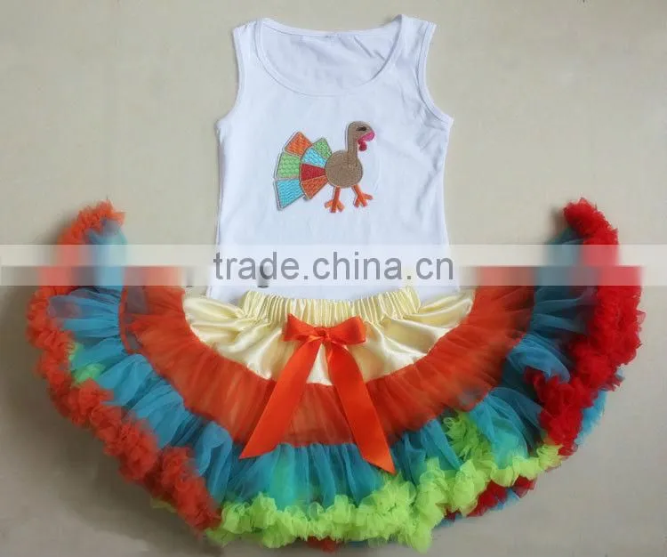 High Quality Tops+Skirt Turkey Thanksgiving Tutu Outfit