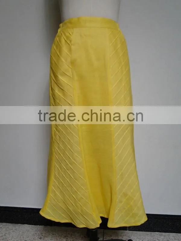 Ladies ramie linen 3 pcs skirt business suit design