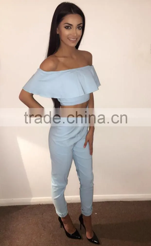 Runwaylover 009 2017 Ladies Summer Fashion Two Piece Suits