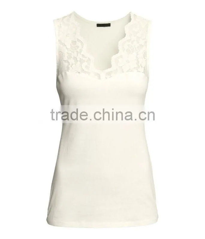 Jersey Tank Top with Lace