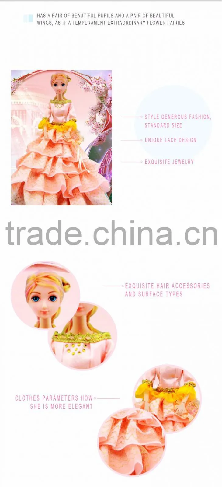 OEM making 11.5 inch fairy princess elsa fulla clothes display barbiee doll