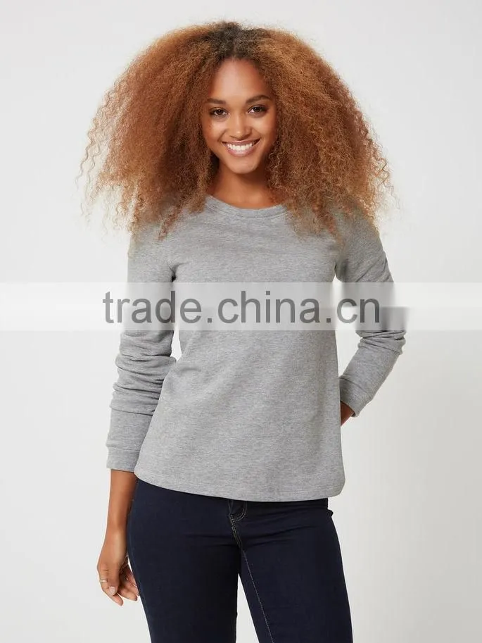 Wholesale 100% cotton sweatshirt lightweight cotton sweatshirts blank backless women sweatshirt