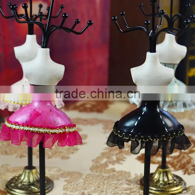 Girl Dress Jewelry Earring Necklace Display Stand,Ring Bracelet Jewelry Holder Organizer